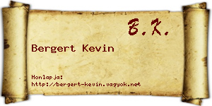 Bergert Kevin névjegykártya